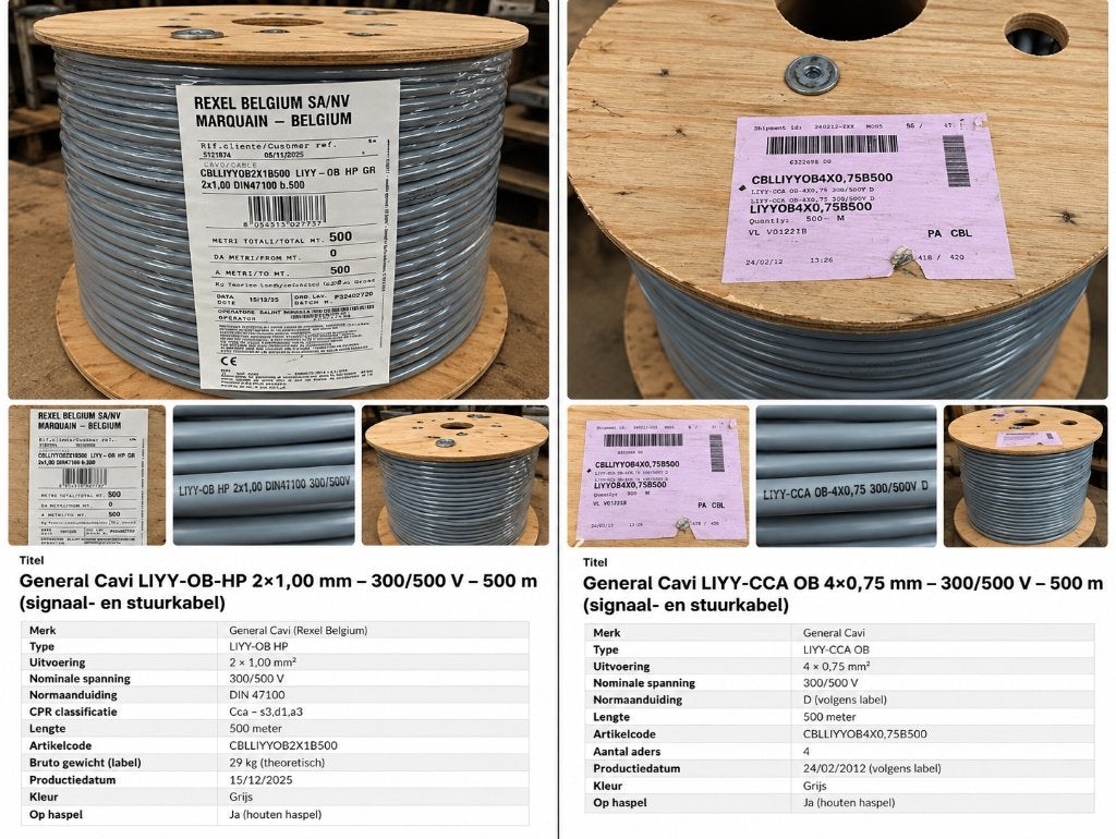 General Cavi LIYY-OB (2x1 en 4x0.75) kabel, Doe-het-zelf en Bouw, Ophalen, Nieuw