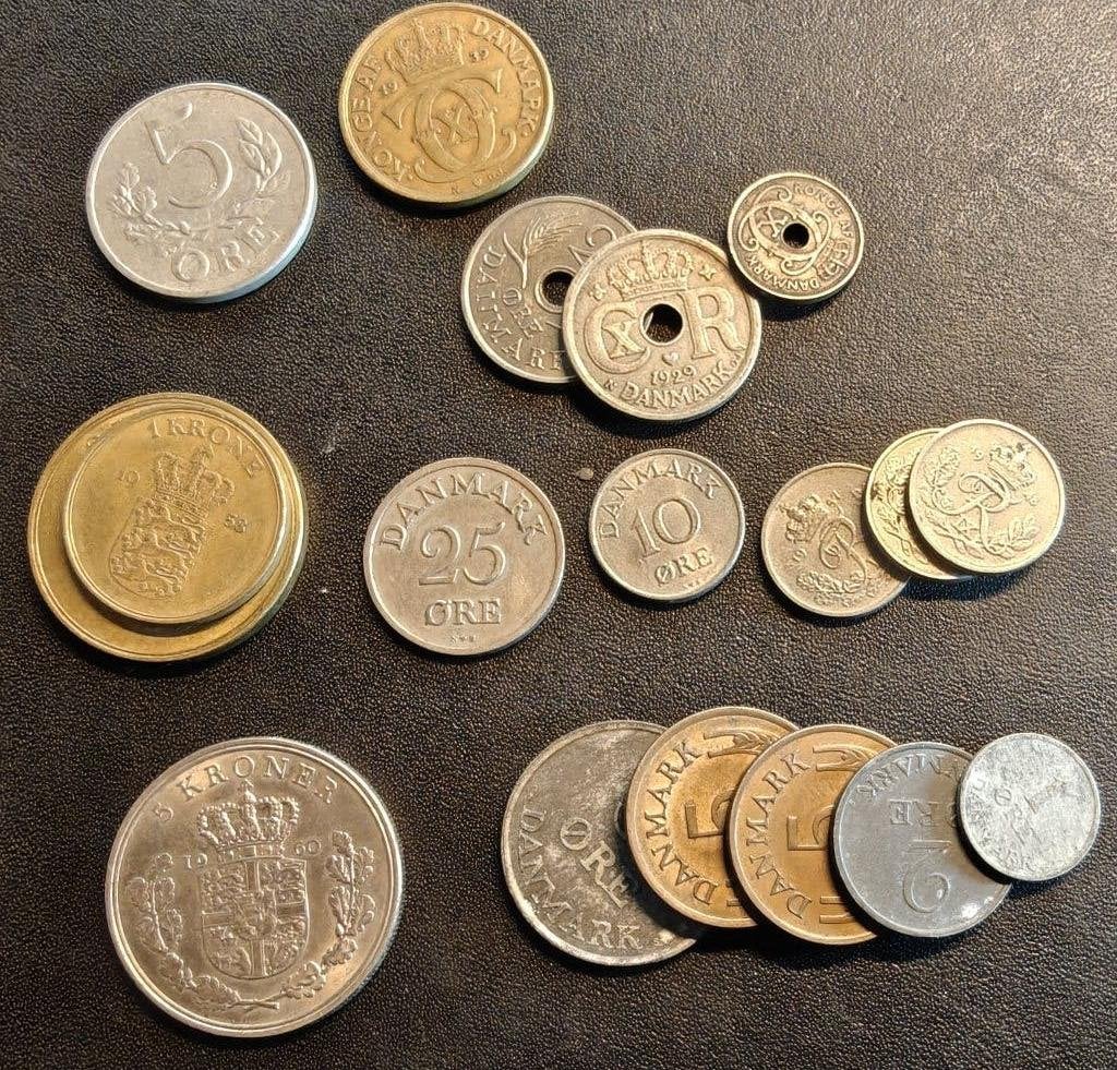 Lot Deense kronen, Postzegels en Munten, Ophalen, Munten