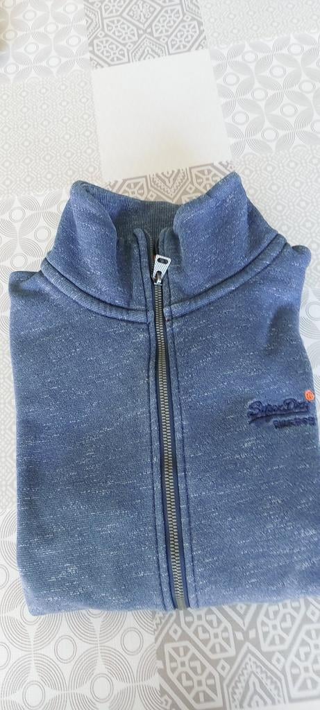 Jeans kleurige trui- vest van SUPERDRY. Large, Ophalen, Maat 52/54 (L), Blauw, SuperDry