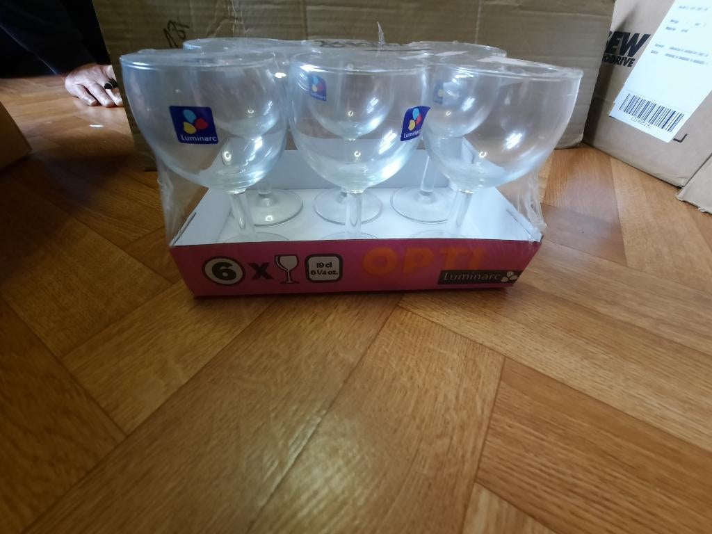 pak van 6 nieuwe wijnglazen " luminarc " 19cl, Enlèvement ou Envoi, Neuf