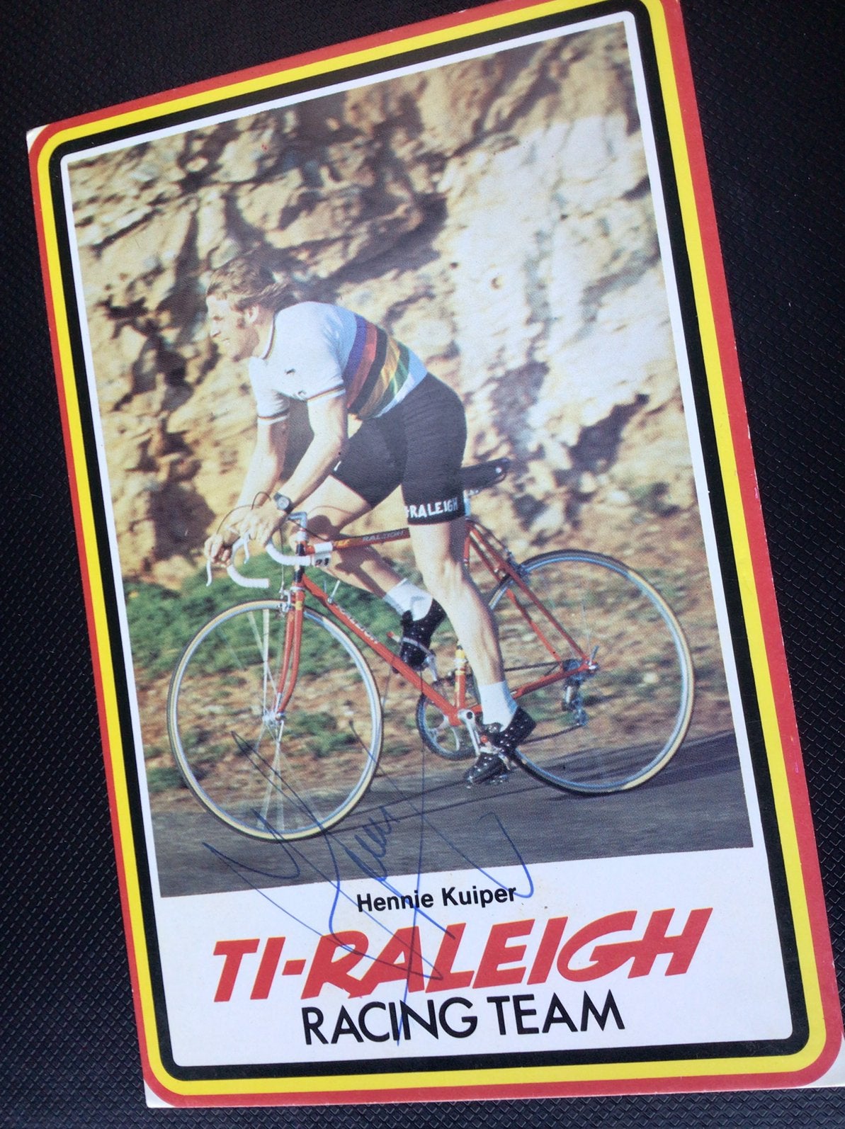Wielerkaart wk team raleigh hennie kuiper signe, Sport en Fitness, Ophalen of Verzenden, Zo goed als nieuw