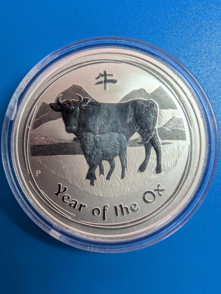 1oz Lunar II Year of the ox 2009 zilveren munt., Ophalen of Verzenden, Zilver