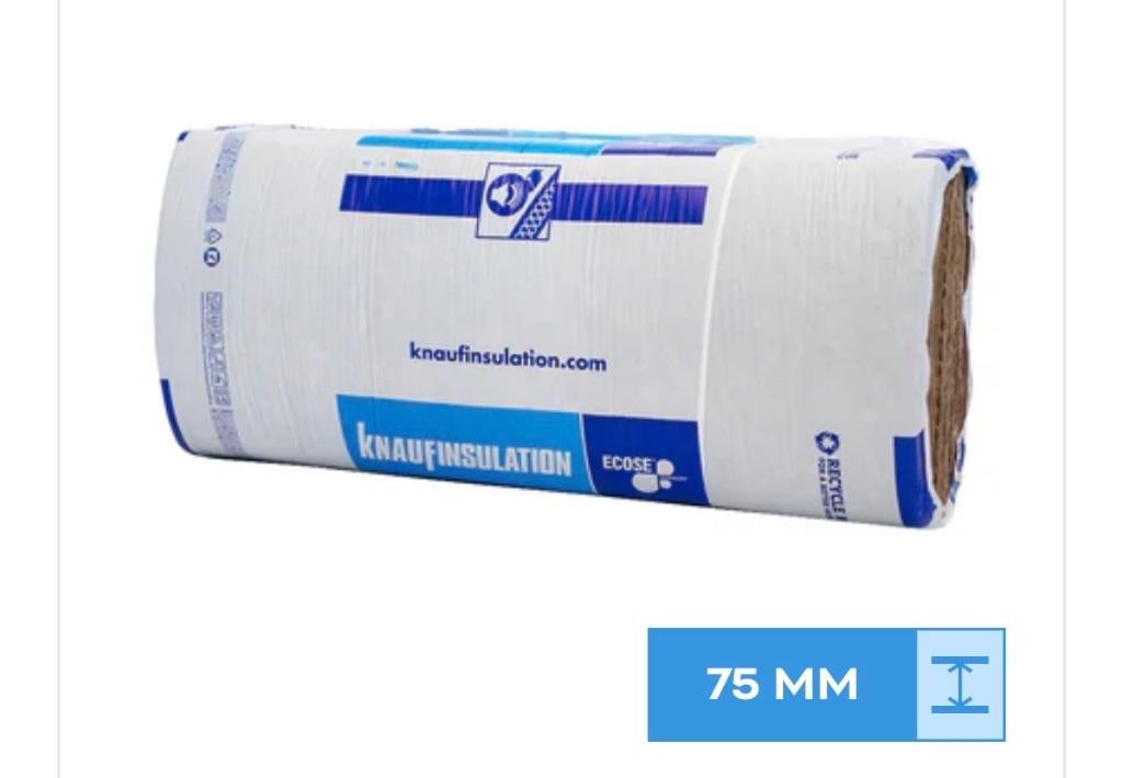 Knauf isolatie 75 mm, Doe-het-zelf en Bouw, Ophalen, Dakisolatie, 4 tot 8 cm, Nieuw