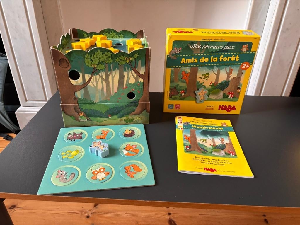 Jeu Haba - Amis de la forêt - 2 ans et + (complet TBE), Hobby en Vrije tijd, Gezelschapsspellen | Bordspellen, Zo goed als nieuw