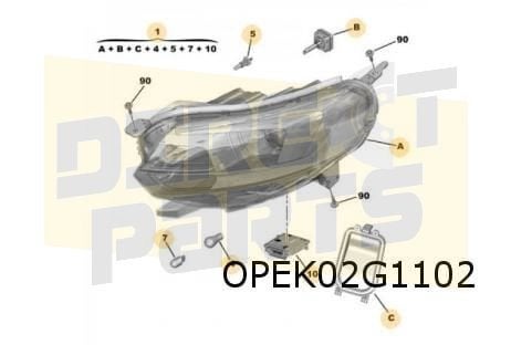Opel Vivaro (10/19-) koplamp R (HID/ D8S) Origineel! 1656227, Neuf, -, -, Opel