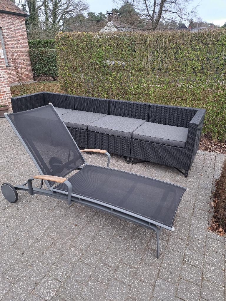 ligzetel tuinrelax ligbed, Ophalen, Zo goed als nieuw, Kunststof, Verstelbaar