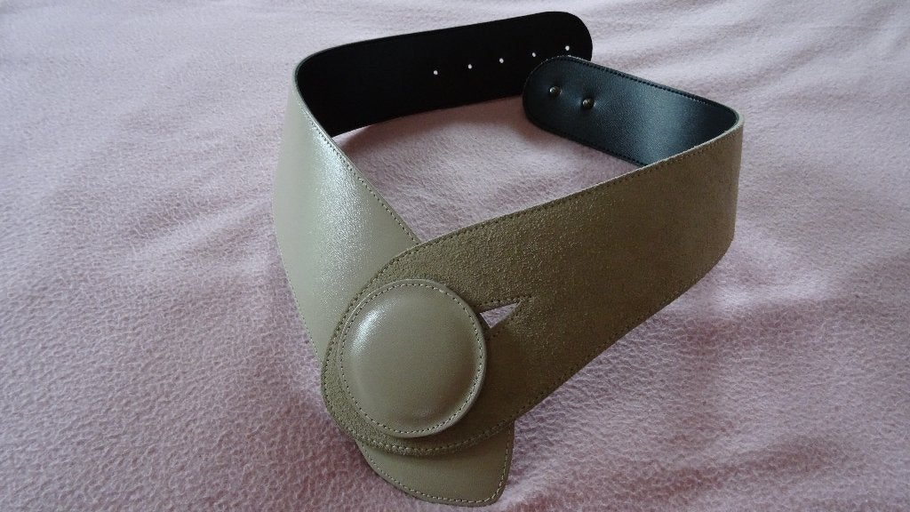 RIEM BEIGE NAPPA/GLAD LEDER NIEUW, Kleding | Dames, Overige kleuren, 5 cm of meer, Echt leder, Heupriem