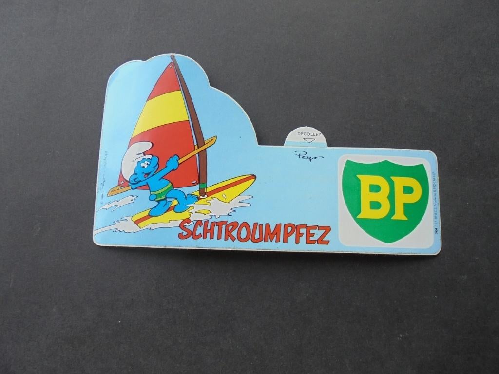 Autocollant BP Schtroumpfs, Collections, Envoi, Schtroumpfs, Neuf, Image, Affiche ou Autocollant
