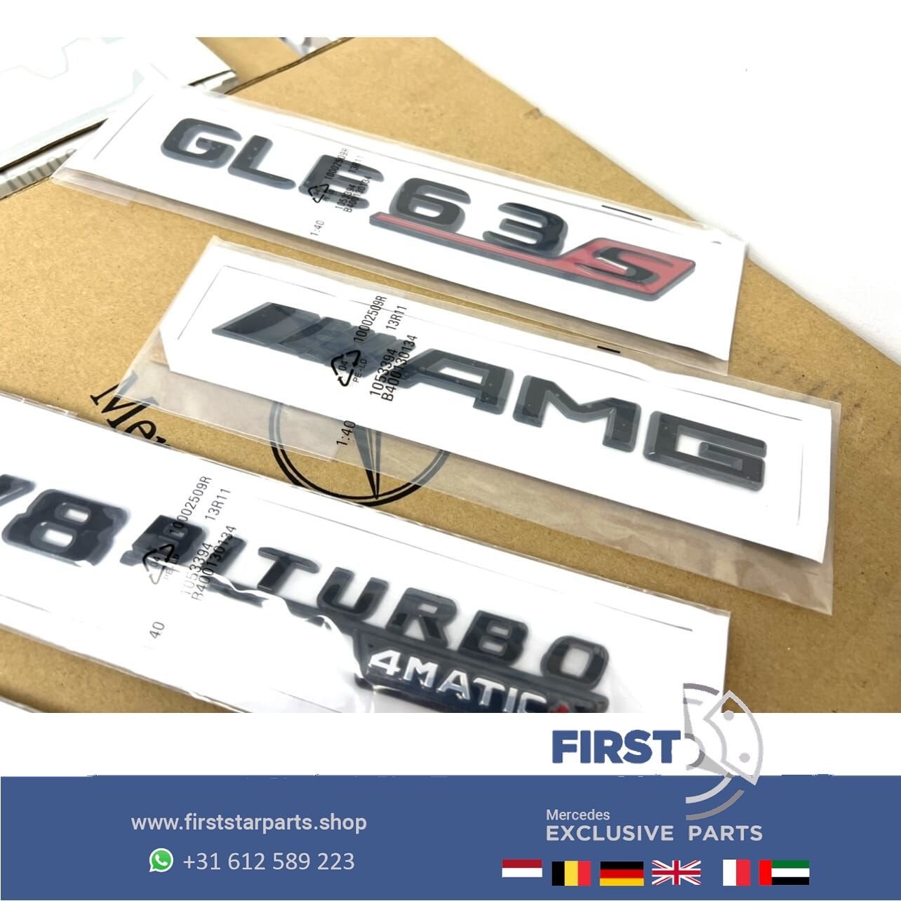 W166 C292 V167 C167 GLE 63 AMG LOGO SET ZWART EMBLEMEN Merce, Gebruikt, -, Ophalen of Verzenden, -