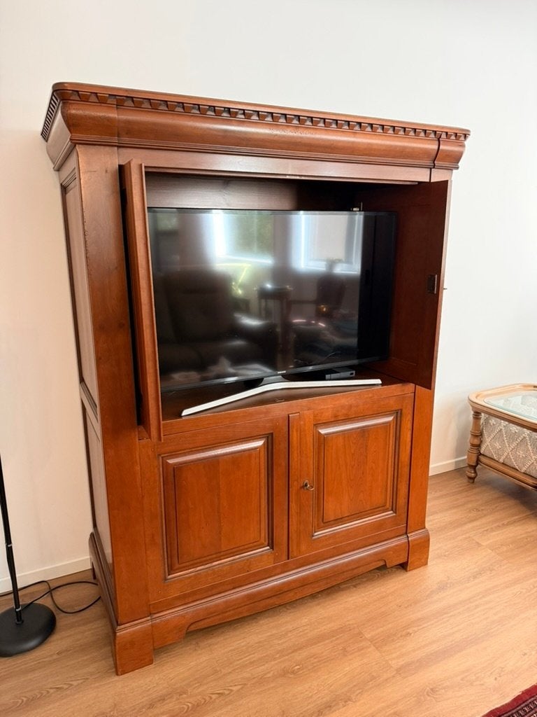Meuble TV en chêne/merisier massif style Louis Philippe, Maison & Meubles, Enlèvement
