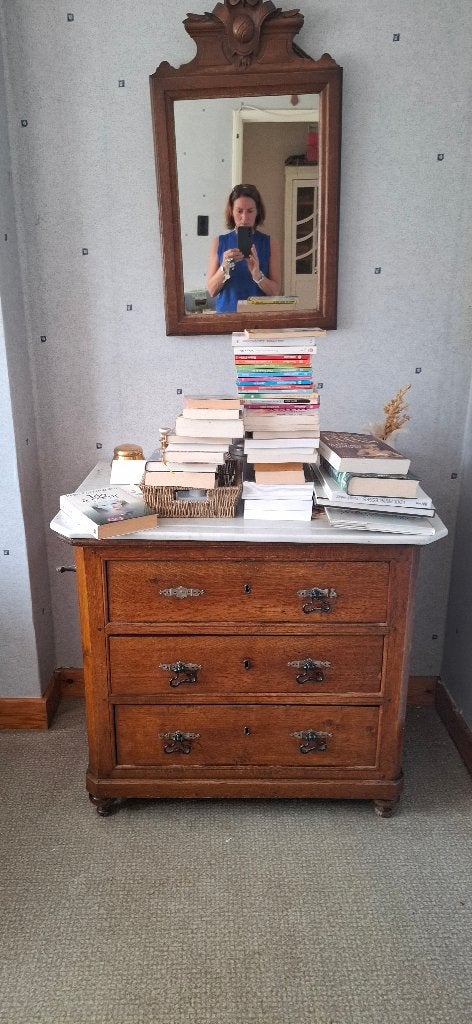 Meuble avec dessus en marbre, 3 ou 4 tiroirs, Ancien, 100 à 150 cm, Enlèvement
