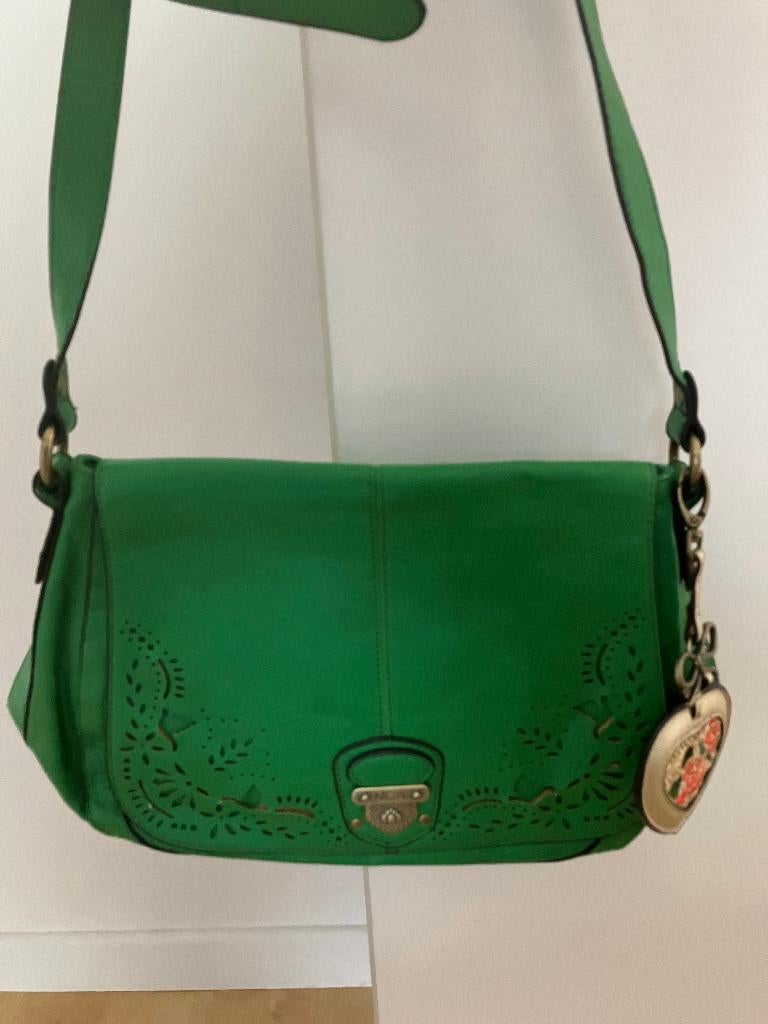 Groene nica handtas, Handtassen en Accessoires, Tassen | Damestassen, Ophalen of Verzenden, Zo goed als nieuw, Groen, Handtas