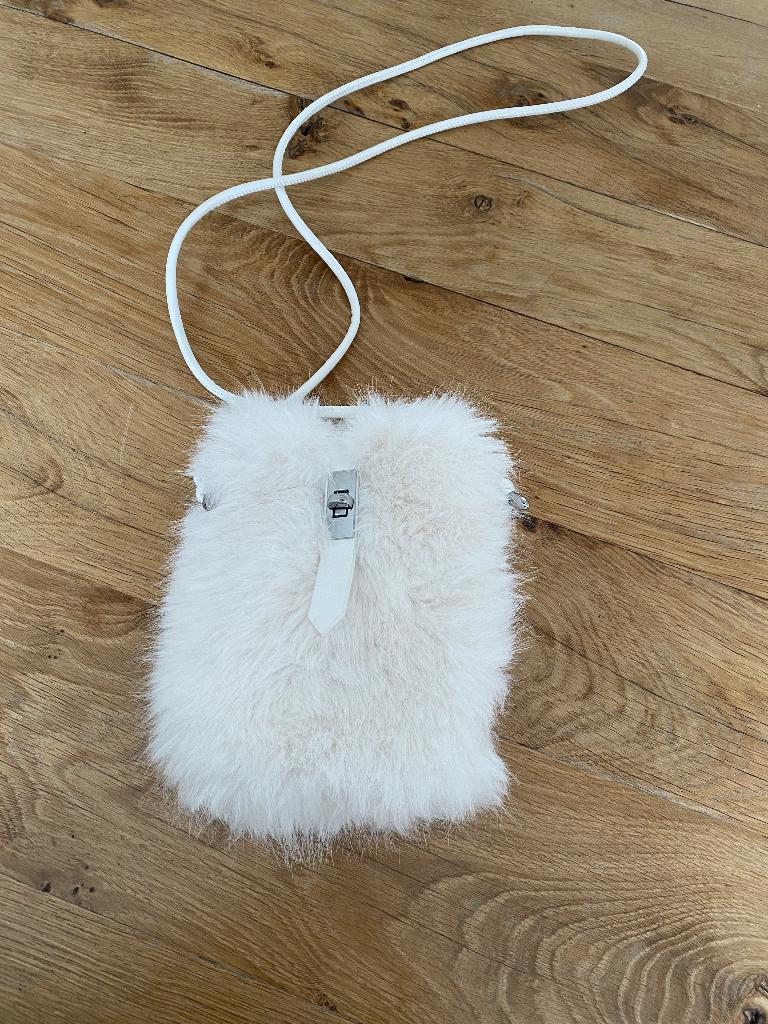Wit tasje nepbont, Handtassen en Accessoires, Tassen | Damestassen, Ophalen of Verzenden, Gebruikt, Wit, Schoudertasje