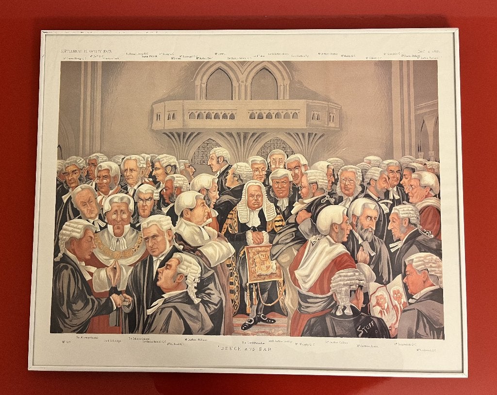"Bench and bar" - advocaten - Engelse balie - met kader, Ophalen of Verzenden