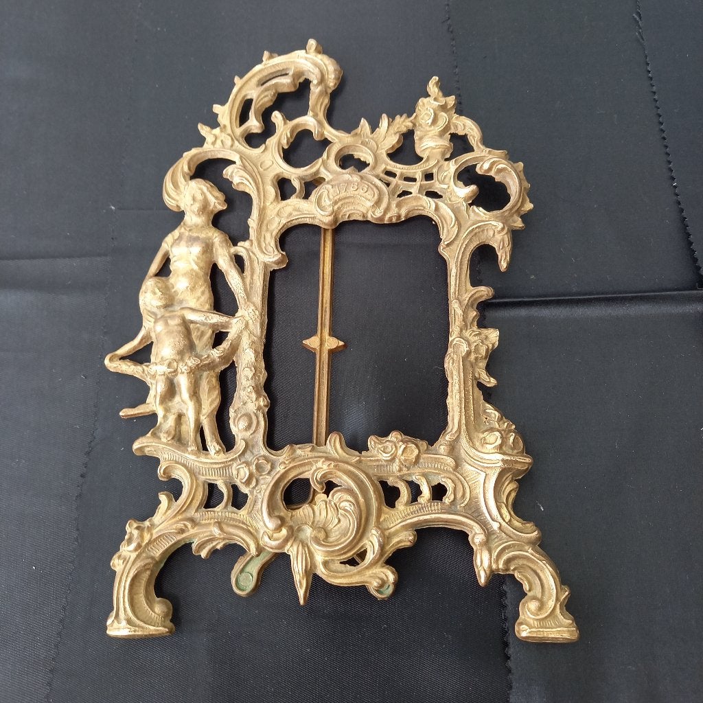 Cadre de miroir ancien richement décoré., Enlèvement ou Envoi, Rectangulaire, Moins de 50 cm, Moins de 100 cm
