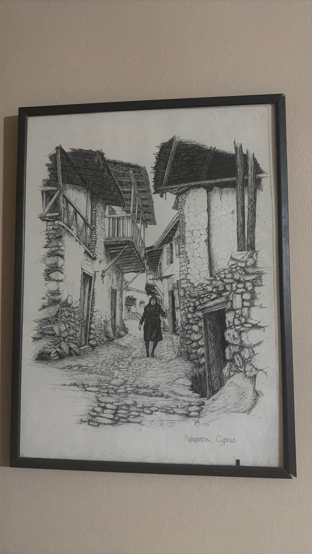 Art encadré de Kakopetria, Chypre, Enlèvement ou Envoi, Dessin