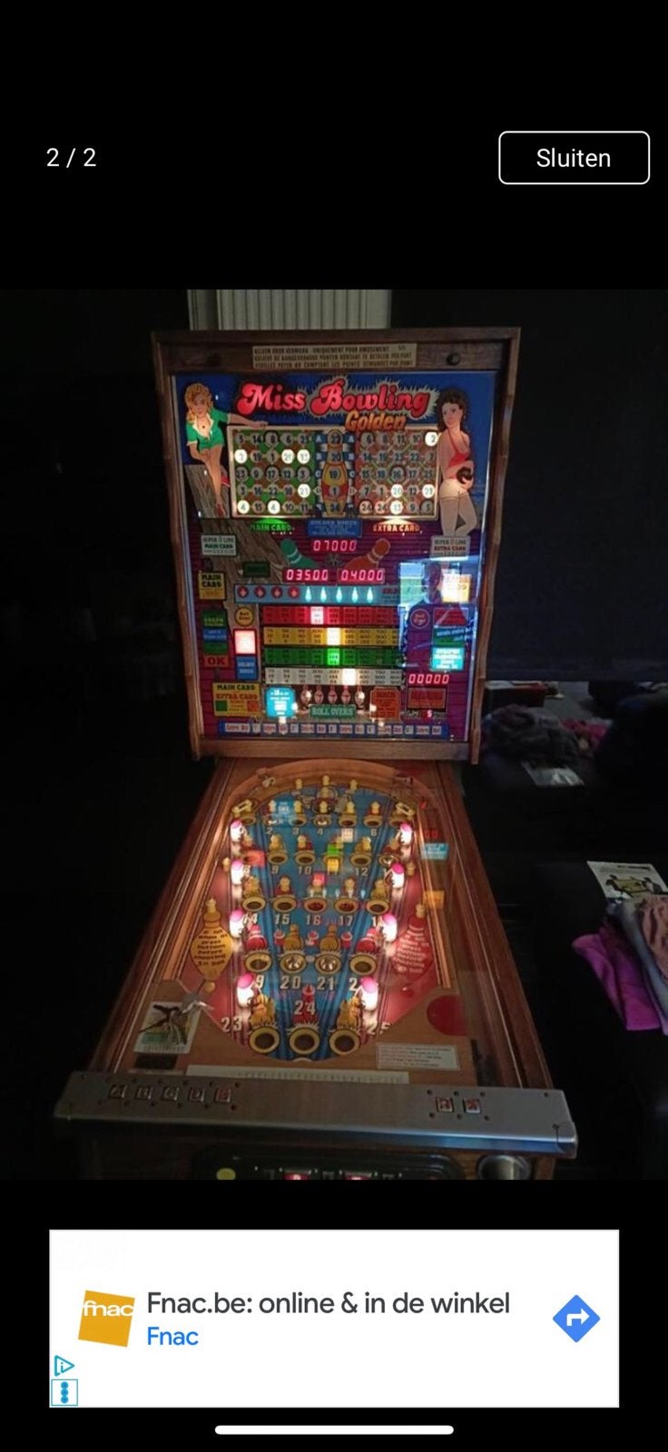 Miss bowling gold, Verzamelen, Automaten | Gokkasten en Fruitautomaten, Ophalen, Zo goed als nieuw