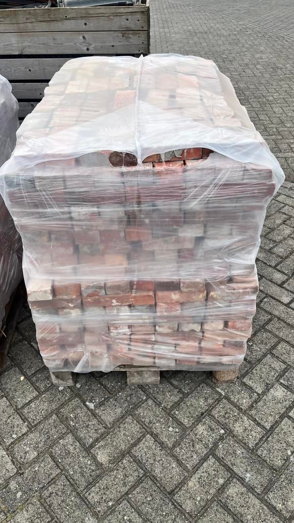 Oude machinestenen / belskes per pallet, bakstenen, Doe-het-zelf en Bouw, Metselstenen, Ophalen, Gebruikt, Bakstenen