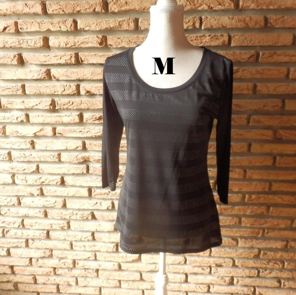 (139)- blouse femme t.38 noire argentée, Ophalen of Verzenden, Zo goed als nieuw, Maat 38/40 (M), Zwart