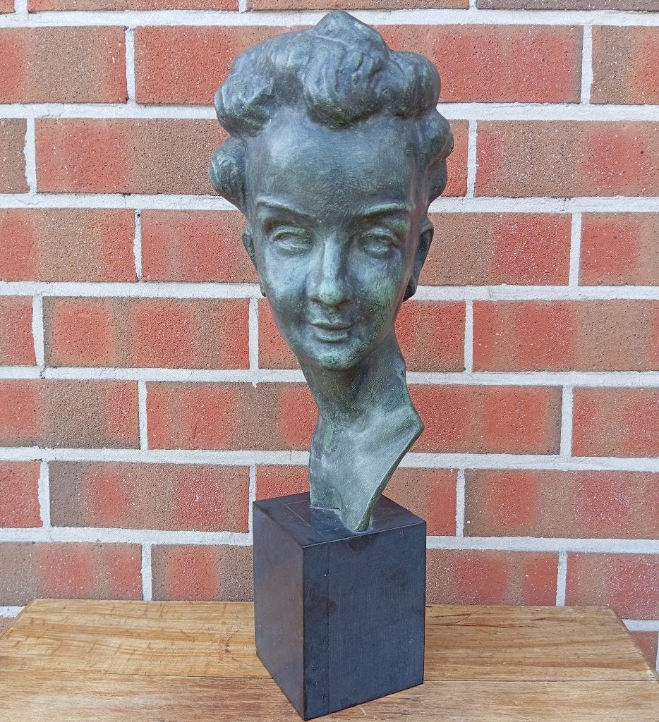 MASSIEF BRONS BEELD ERNEST PATRIS 46 CM ZELDZAAM, Ophalen of Verzenden, Brons