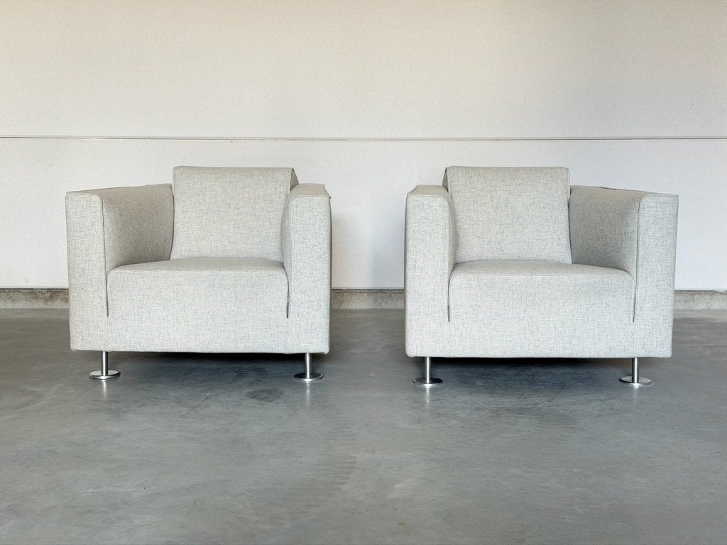 Design on Stock Blizz fauteuils - crème wit - als nieuw, Ophalen, Leer, 75 tot 100 cm, Zo goed als nieuw