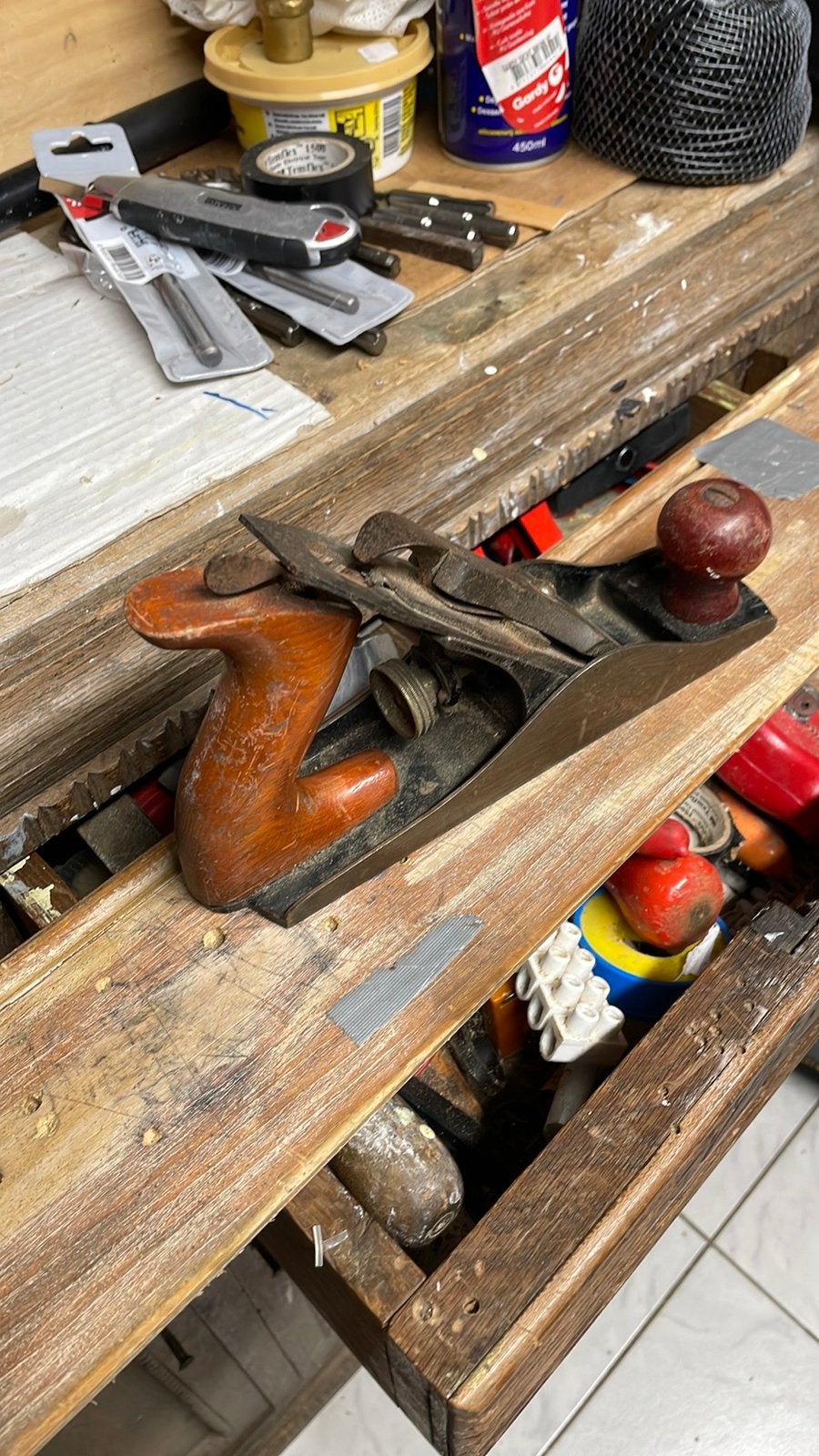 Vintage houten schaaf, Ophalen