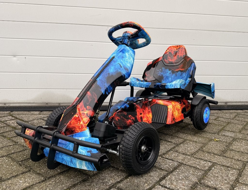 Go kart Elektrische skelter met vlammenprint go kart, Ophalen of Verzenden, Nieuw