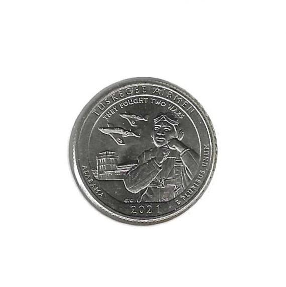 USA, 1 Quarter Dollar 2021 P, Tuskegee Airman., Enlèvement ou Envoi, Amérique du Nord, Monnaie en vrac