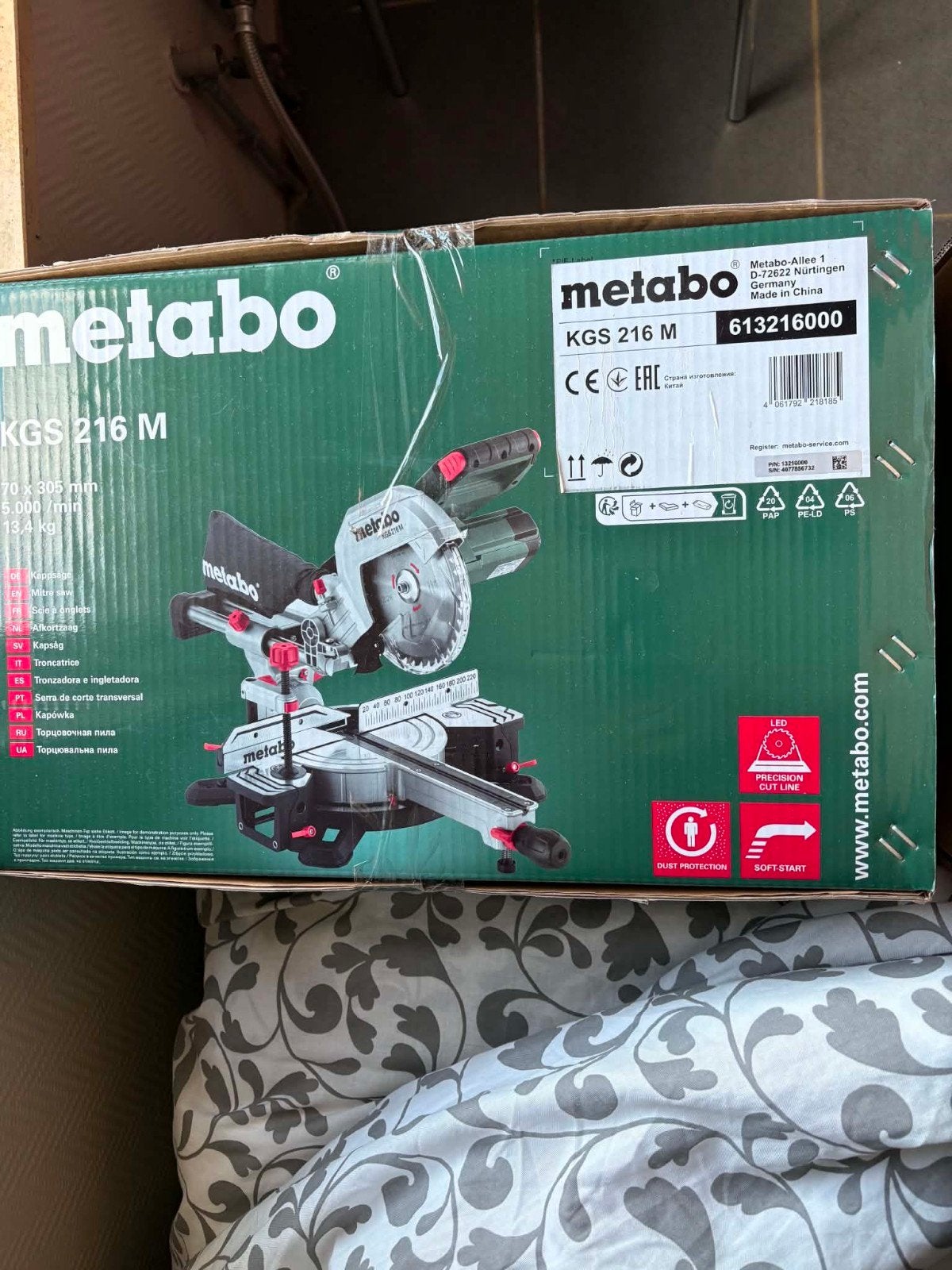 Metabo tafelzaag, Ophalen