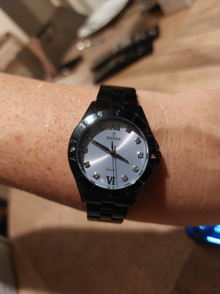 dames horloge donker blauw van Festina, Montre-bracelet, Autres marques, Enlèvement ou Envoi, Acier