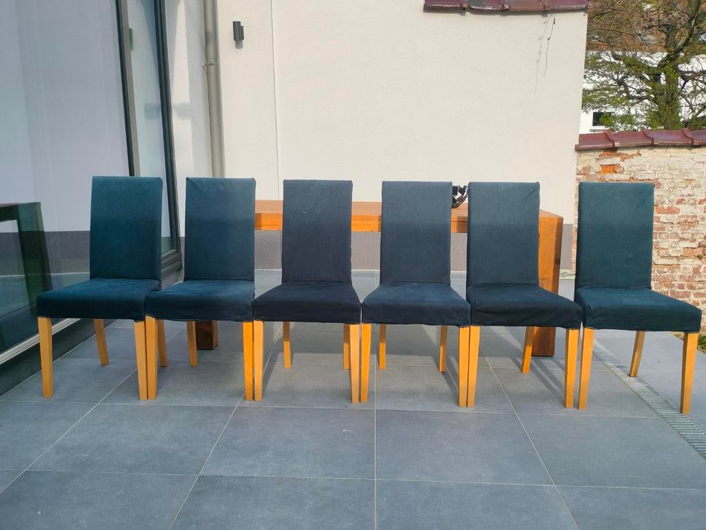 Lot de 6 chaises IKEA Harry – housses noir/bleu nuit, Enlèvement, Noir, Cinq, Six Chaises ou plus