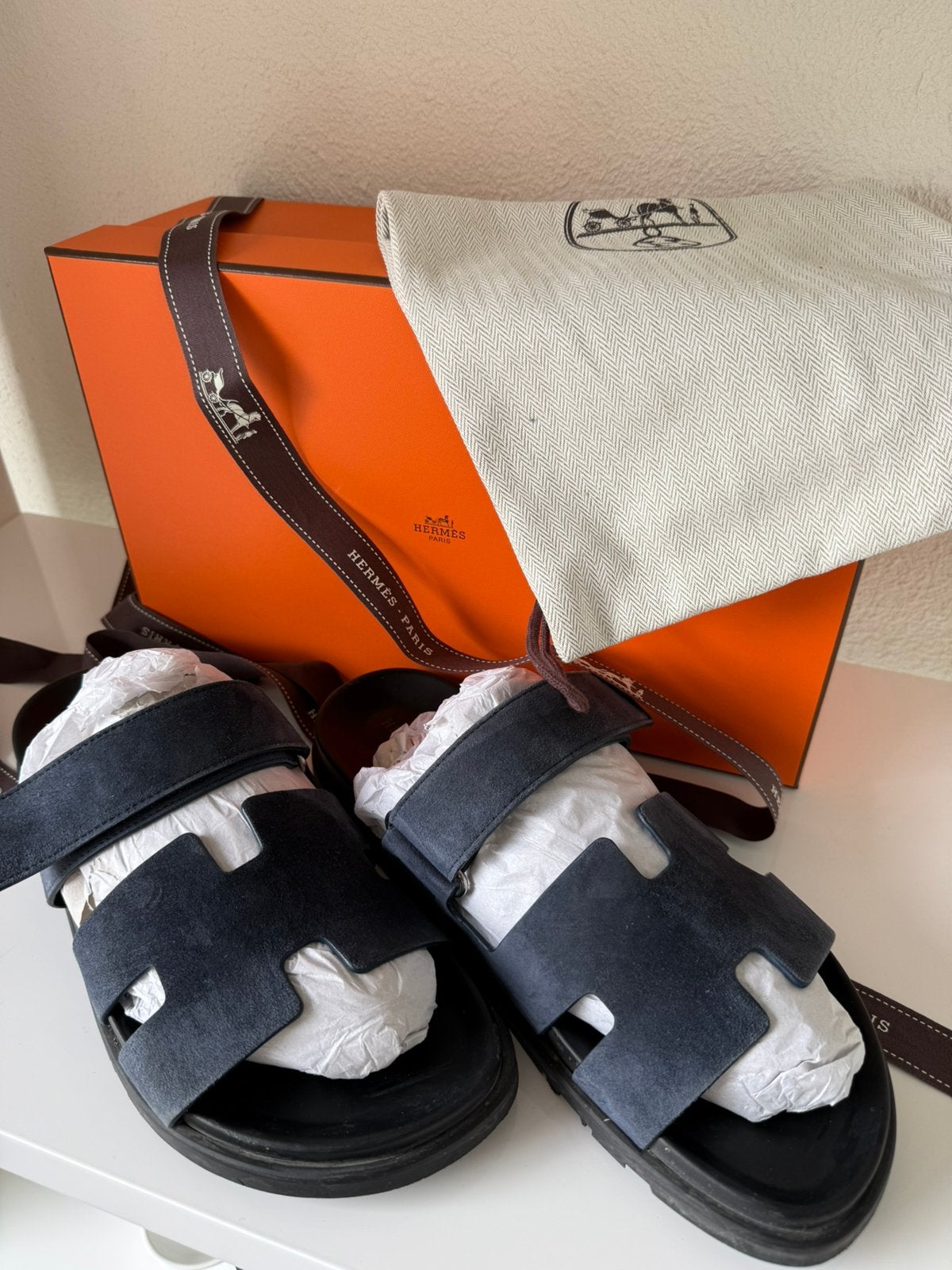 HERMÈS CHYPRE LIMITED EDITION SANDALS BLUE, (NEW €1.405,95), Kleding | Heren, Schoenen, Sandalen, Zo goed als nieuw, Verzenden