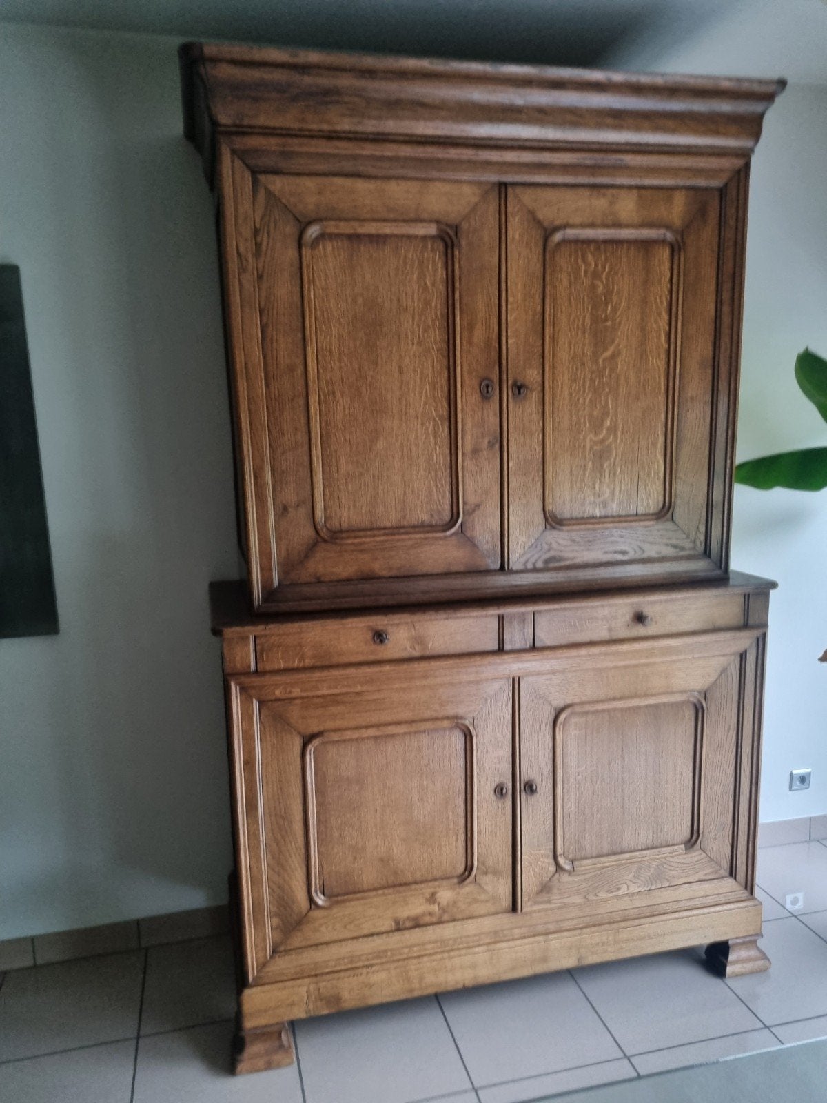 Prachtige eiken Franse deux corp, 200 cm of meer, Eikenhout, Zo goed als nieuw, 50 tot 75 cm