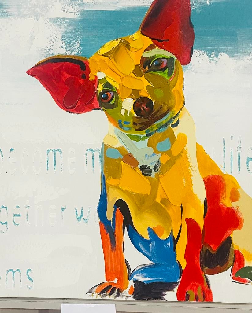 Olie painting op canvas, Antiek en Kunst, Kunst | Litho's en Zeefdrukken, Ophalen