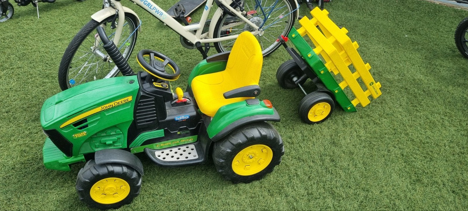 peg perego electrische kindertractor, Ophalen, Gebruikt, Overige merken, Met kar of aanhanger