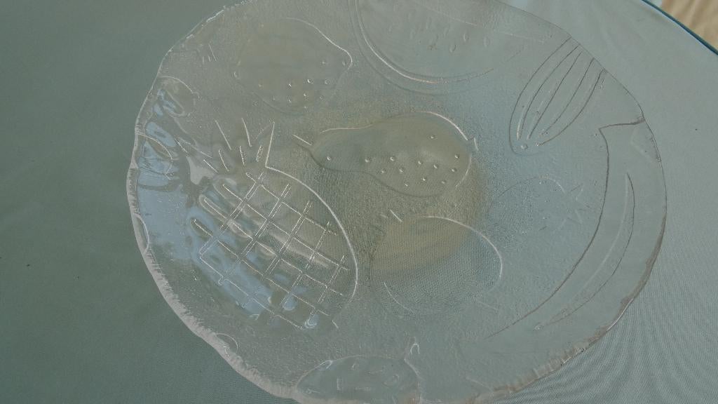 GLAZEN FRUITSCHAAL, Schaal, Ophalen of Verzenden, Ovaal, Glas