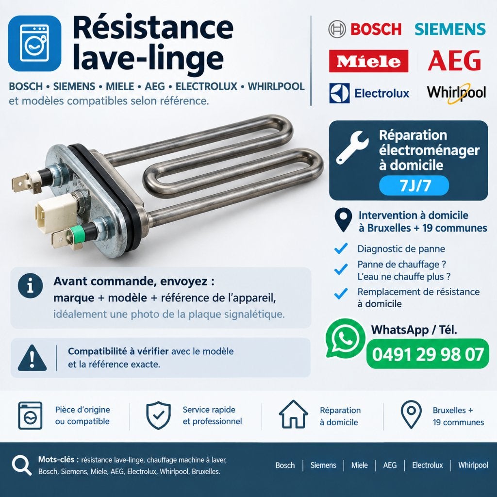 Résistance lave-linge Bosch Siemens Miele AEG, Enlèvement, Neuf