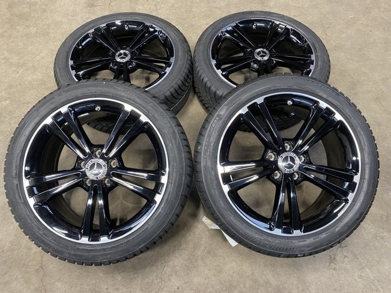 18 inch originele velgen + winterbanden Mercedes A B klasse, 18 inch, -, -, Banden en Velgen