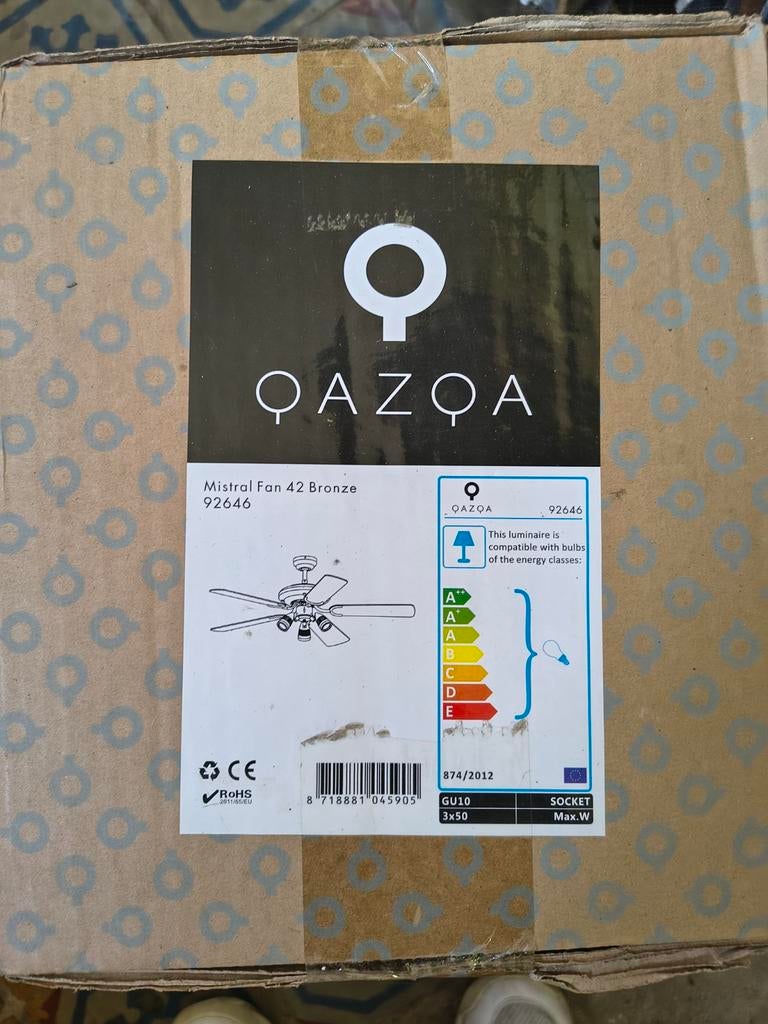 Plafondventilator Qazqa, Enlèvement, Ventilateur de plafond