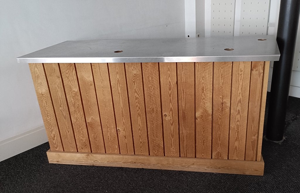 Comptoir en bois/inox, Maison & Meubles, Enlèvement, Comme neuf