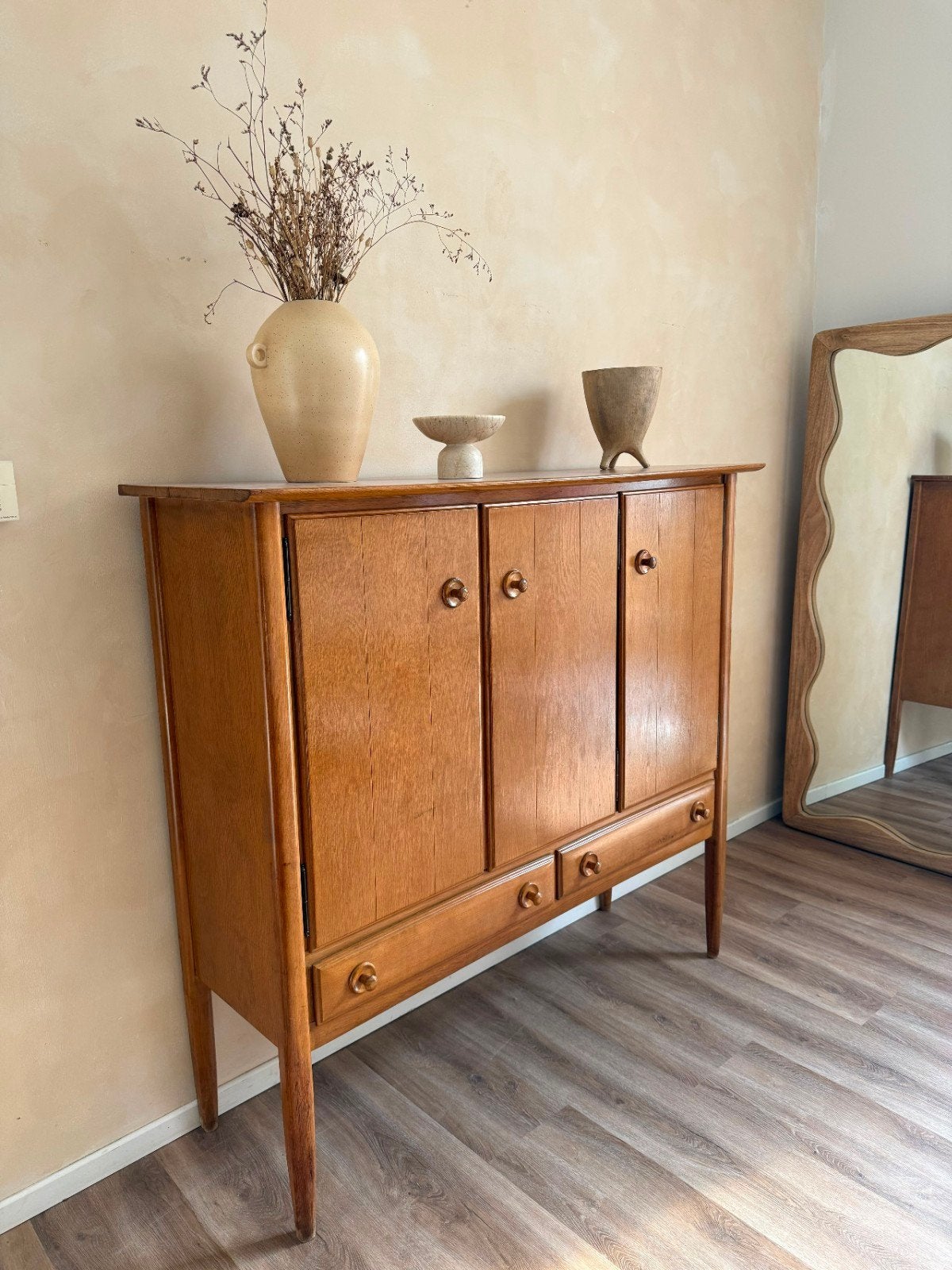 vintage mid-century dressoir highboard jaren 70, Huis en Inrichting, Ophalen