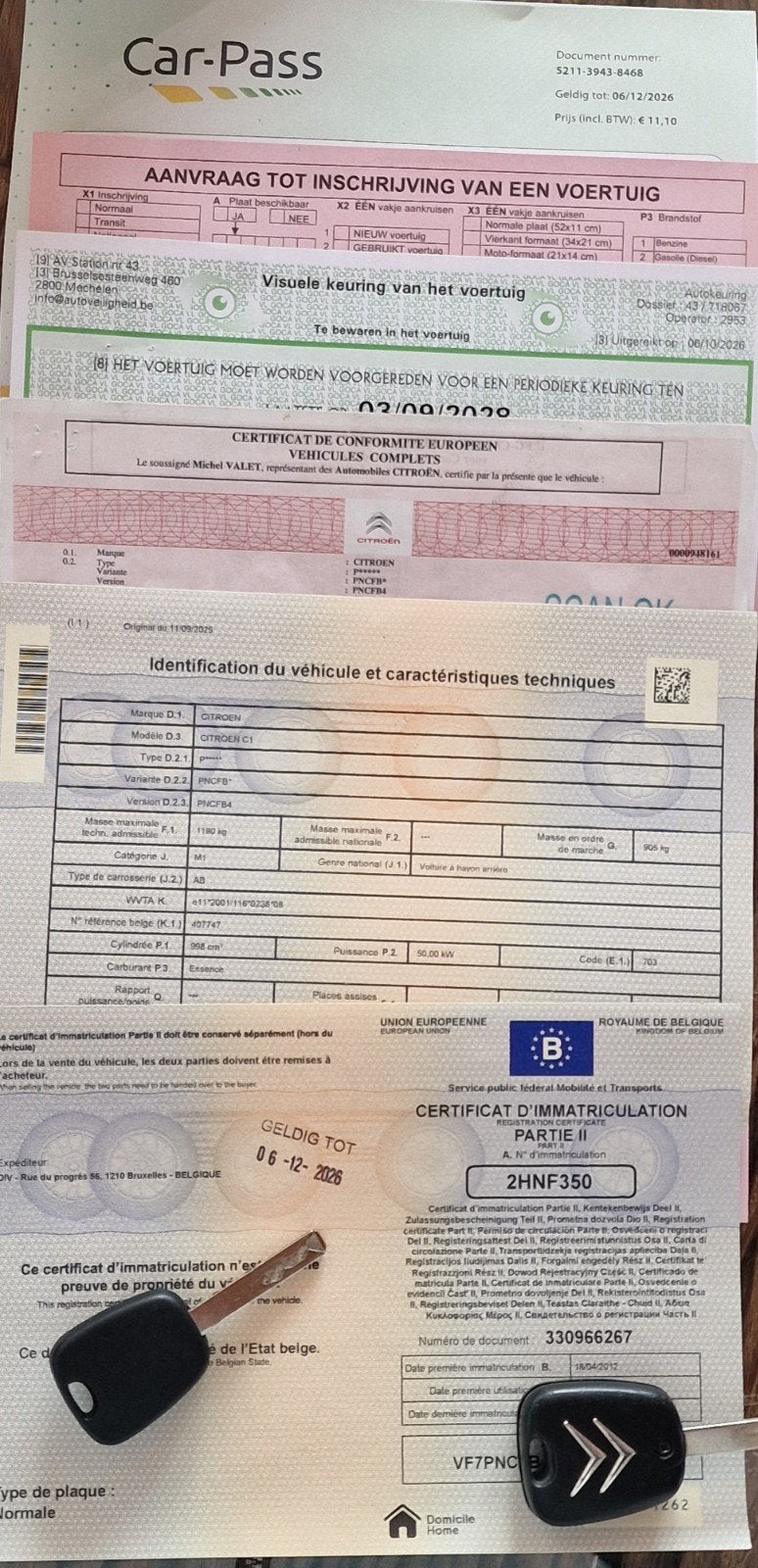 Citroën C1, Autos, Rouge, Euro 5, Achat, Entreprise