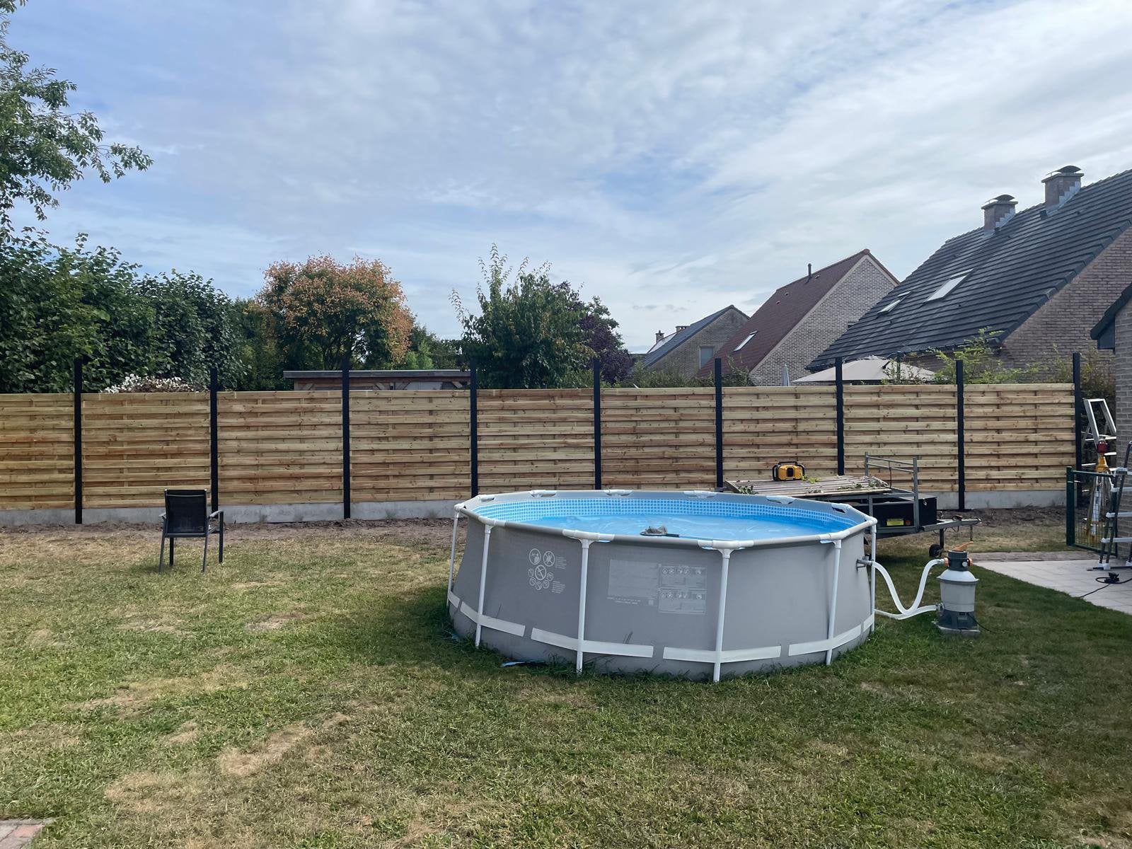 Zwembad intex 3,7m kleine gaatjes die dicht zijn, Tuin en Terras, Ophalen, Gebruikt