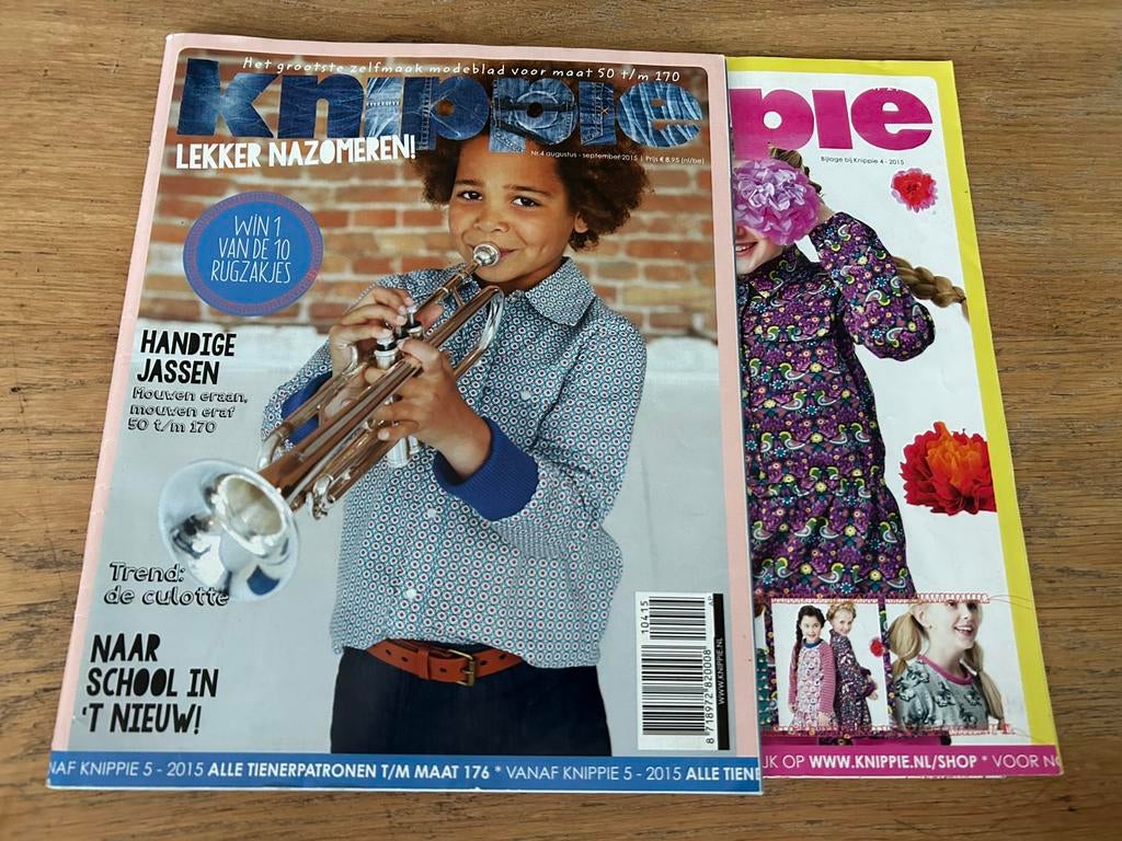 Knippie + bijlage Nr 4 augustus - september 2015, Hobby en Vrije tijd, Kledingpatronen, Overige typen, Kind, Knippie, Nieuw