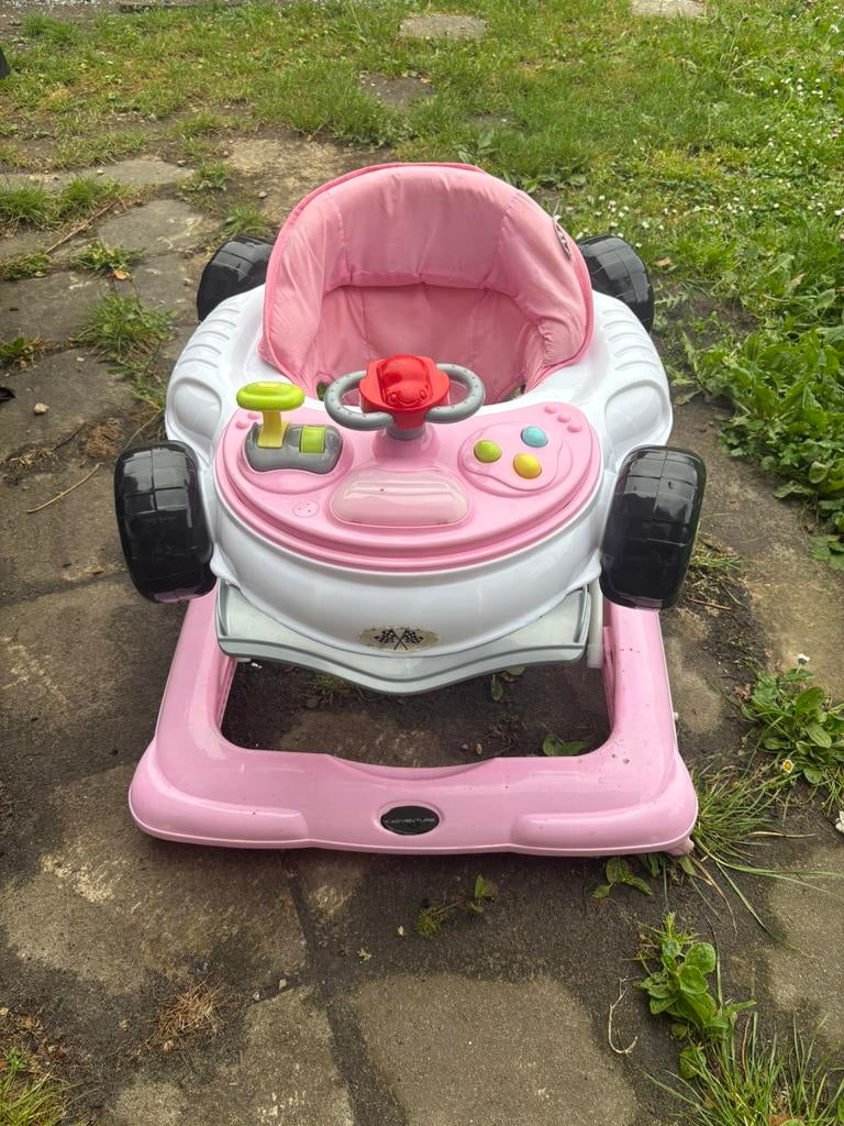Roze baby loopstoel, Ophalen, Zo goed als nieuw