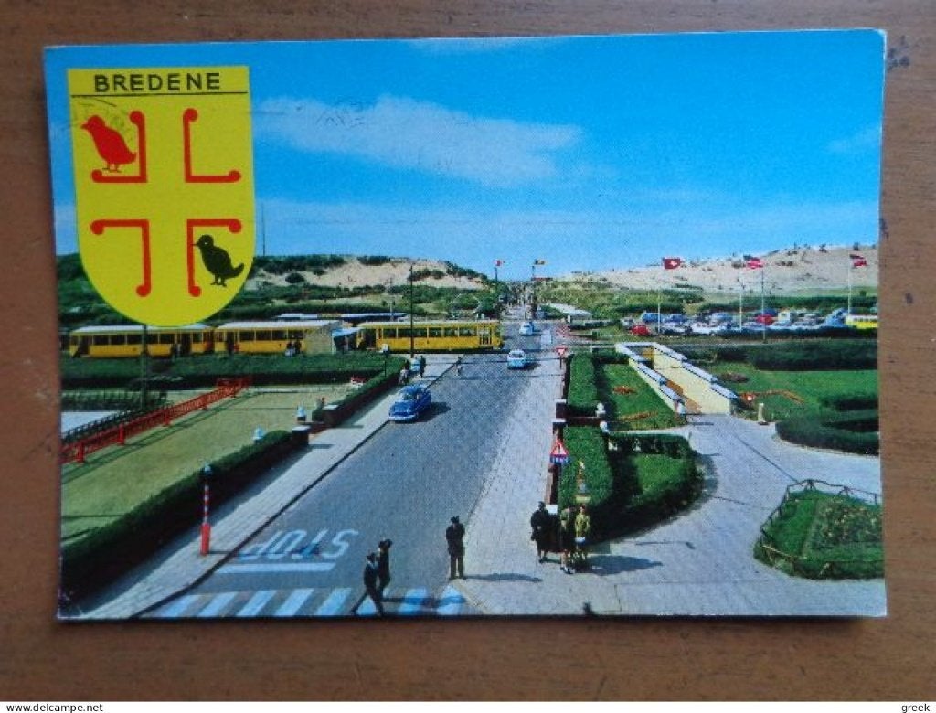 Postkaart Bredene, met kusttram, Verzamelen, Ophalen of Verzenden, Gelopen, West-Vlaanderen