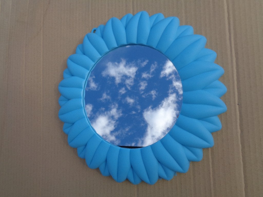 Miroir avec 2 cadres en bois et un miroir rond en plastique, Enlèvement, Comme neuf, Autres formes