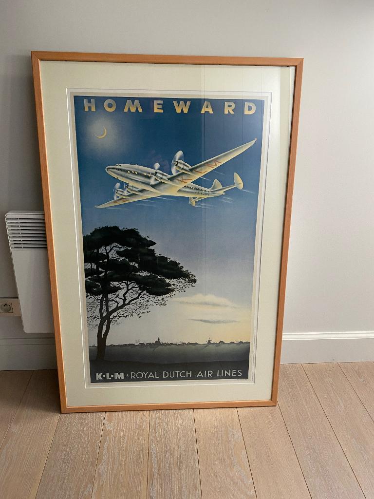 KLM vintage poster Lockheed Constellation, Antiek en Kunst, Ophalen