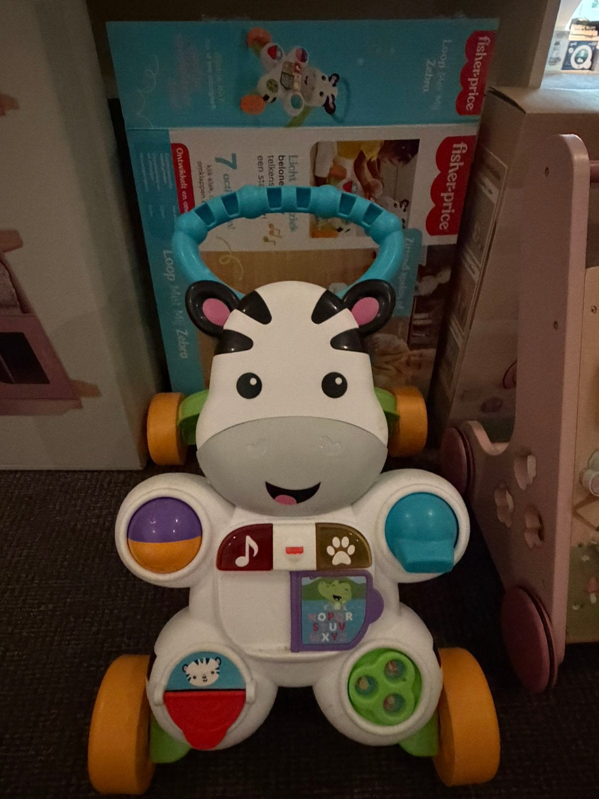 Fisher Price - mon trotteur Zèbre, Enlèvement, Utilisé, Jouet à Pousser ou Tirer, Avec lumière