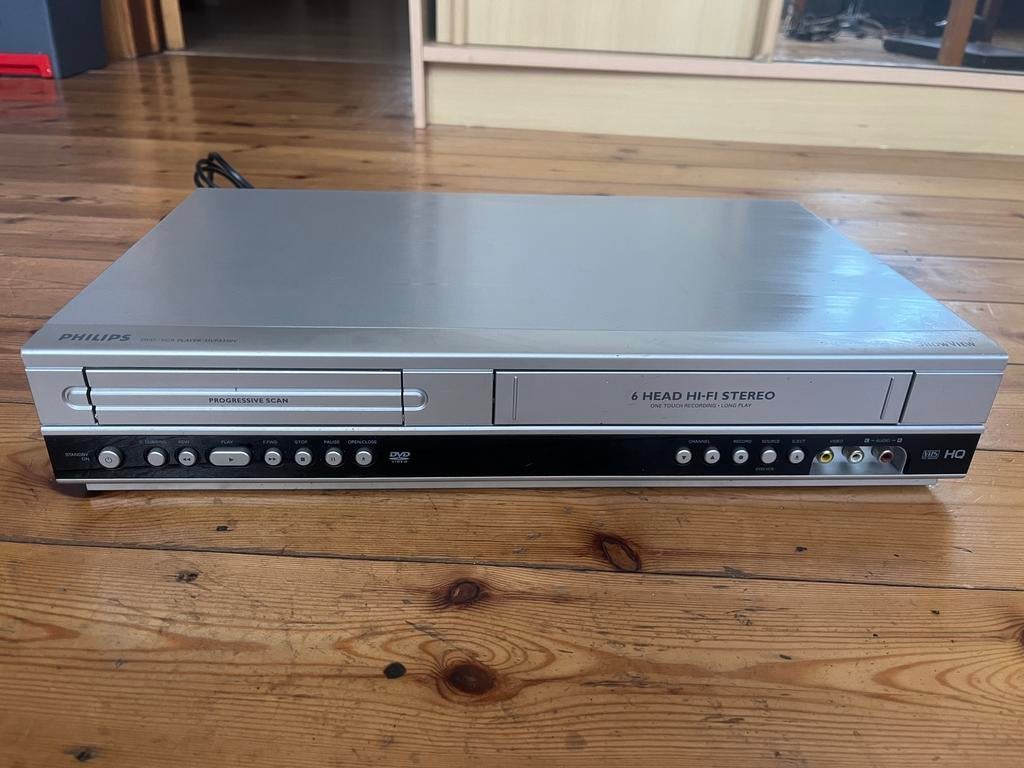 Lecteur DVD & Magnétoscope VHS Philips DVP3350V -État Nickel, Enlèvement, Comme neuf, Lecteur DVD, Philips